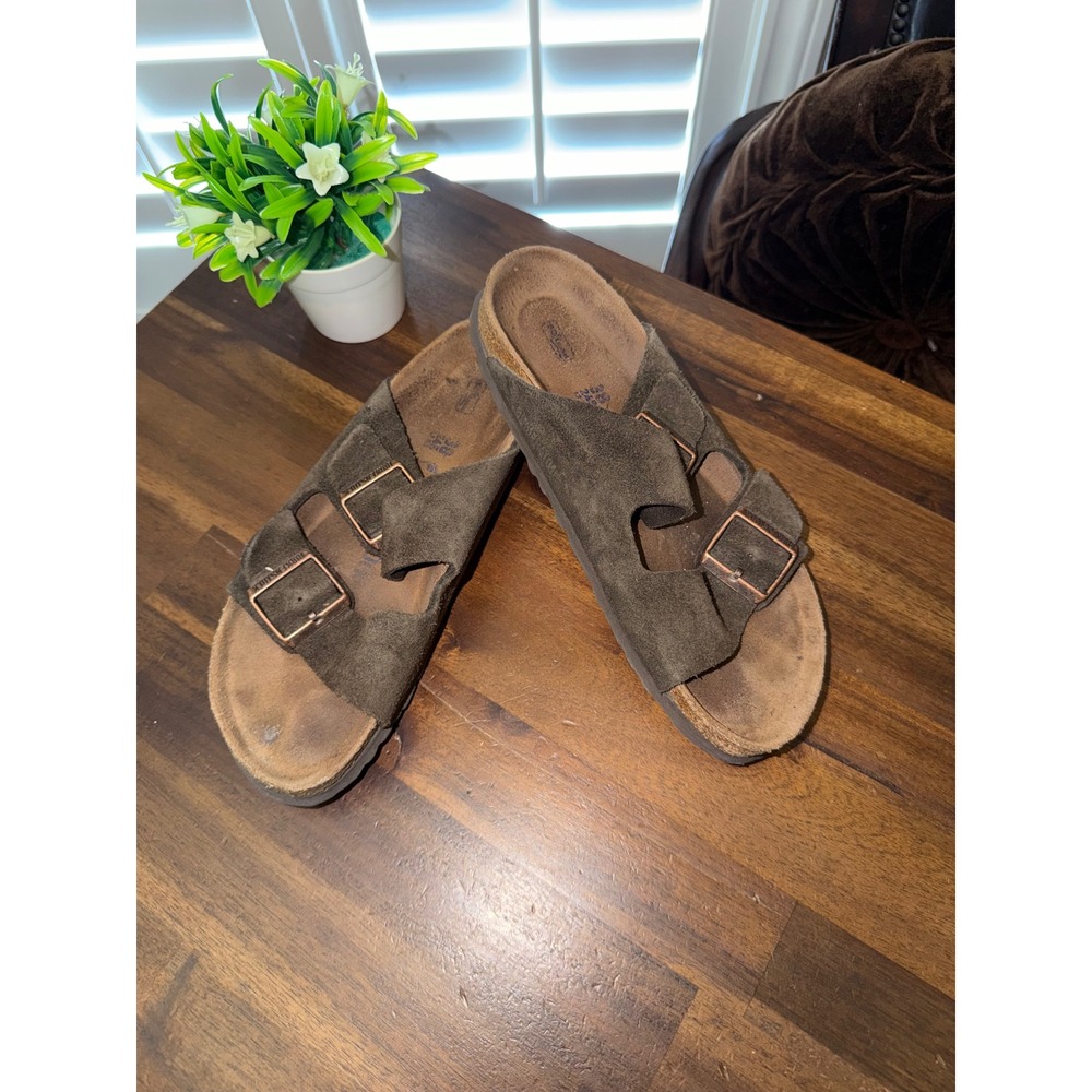Birkenstock Zurich Suede Slides Mocha Brown Sandals 38 L7 M5